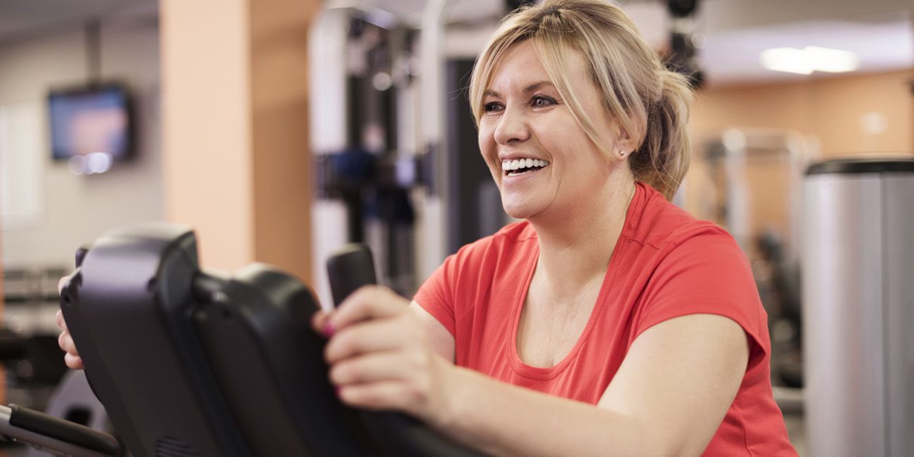 Radford Virginia woman at Professional Rehab Associates gym working out in the new year